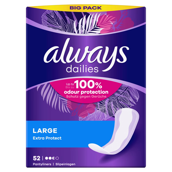 Always panty protector Extra Protect Large 52 pcs